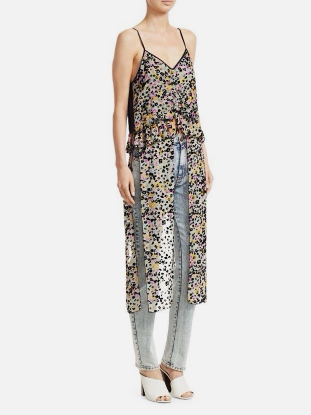 See By Chloe Black Floral Overlay Cami